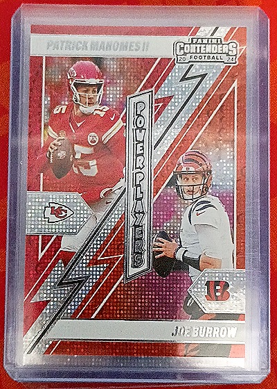 2024 Panini Contenders Football #1 Patrick Mahomes II / Joe Burrow Power Players — front