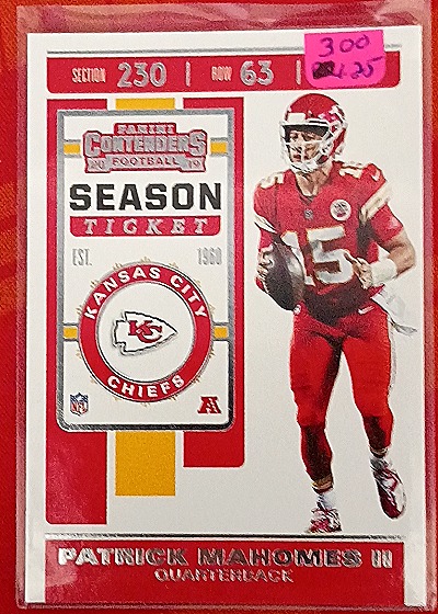 2019 Panini Contenders #39 Patrick Mahomes II — front