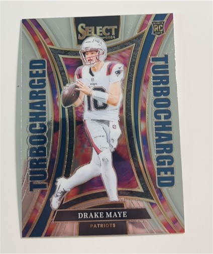 2024 Panini Select #24 Drake Maye Turbocharged Rookie Patriots — front