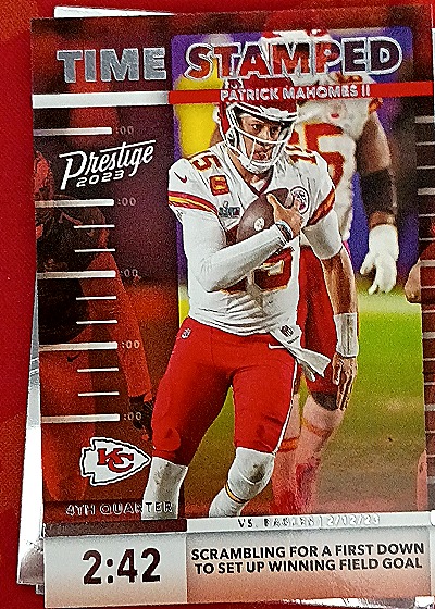 2023 Panini Prestige #TS-3 Patrick Mahomes II Time Stamped — front