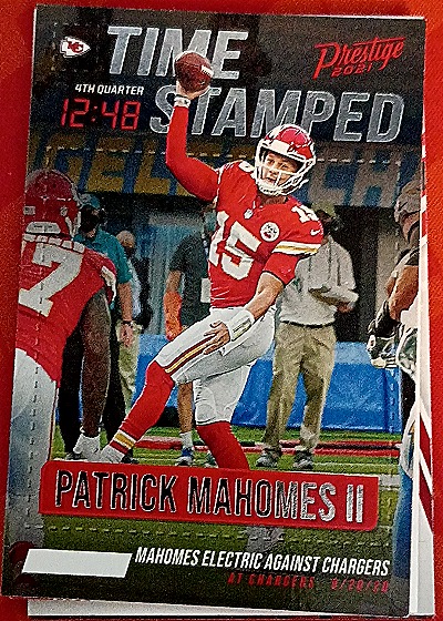 2021 Panini Prestige Time Stamped #TS-PM Patrick Mahomes II — front