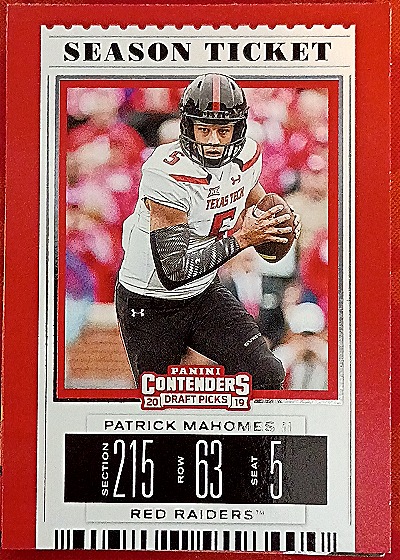 2019 Panini Contenders Draft Picks #79 Patrick Mahomes II Texas Tech Red Raiders — front