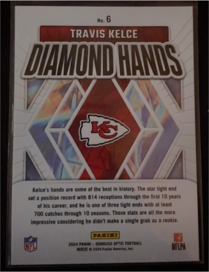 2024 Panini Donruss Optic #6 Travis Kelce Diamond Hands — front