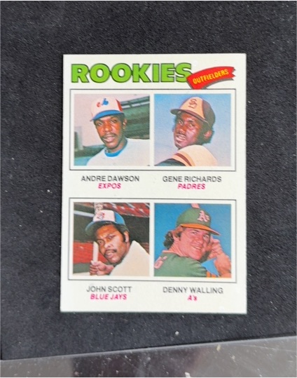 1977 Topps #473 Rookie Outfielders Andre Dawson Gene Richards John Scott Denny Walling — front