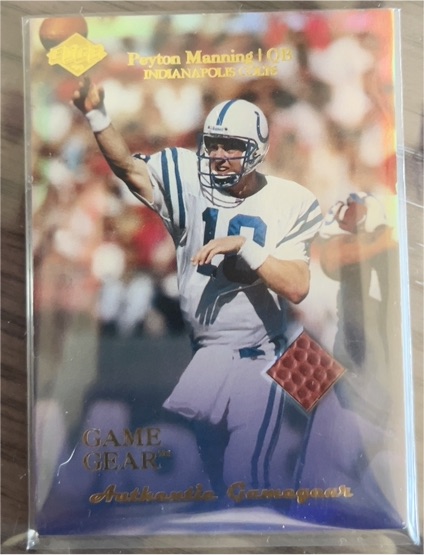 1999 Collector's Edge Peyton Manning Game Gear Authentic Gamegear — front