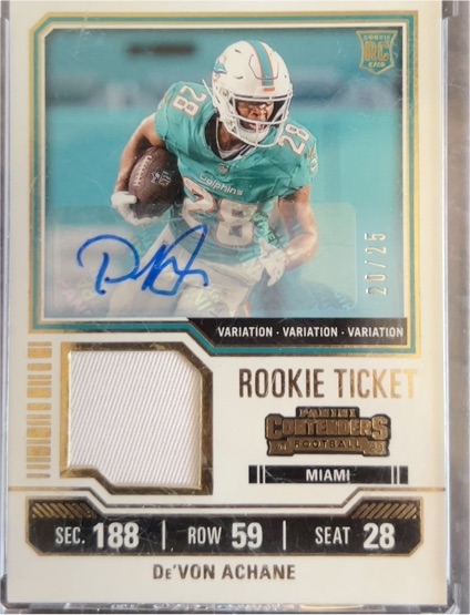 2023 Panini Contenders Rookie Ticket Variation #TS28V De'Von Achane — front