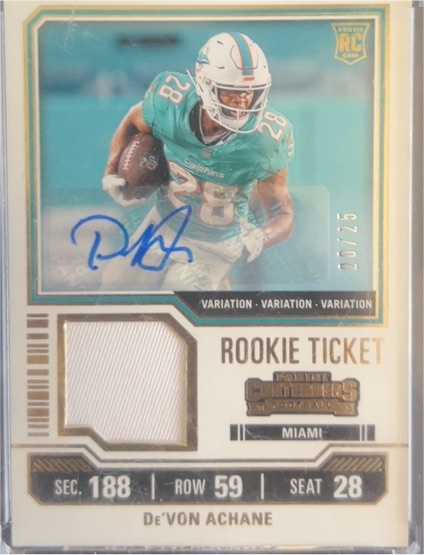 2022 Panini Contenders Rookie Ticket #188 De'Von Achane — front