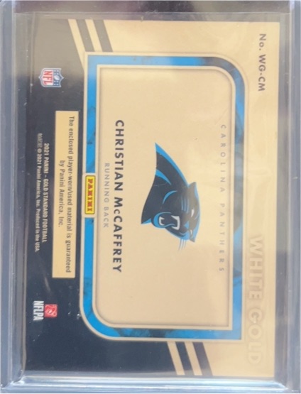 2020 Panini White Gold #WG-CM Christian McCaffrey — front