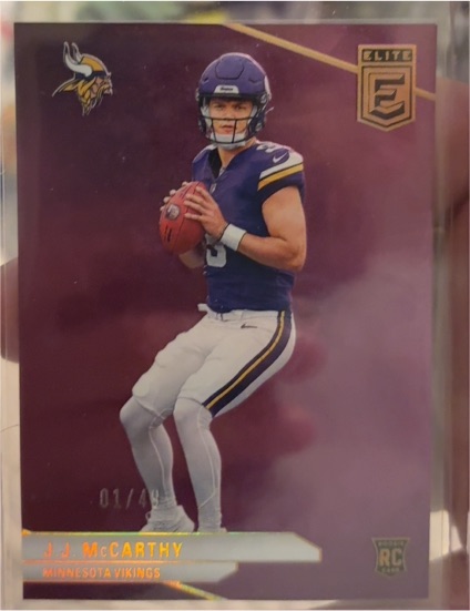 2022 Elite #01/49 J.J. McCarthy — front