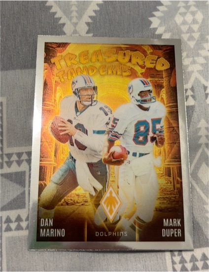 1990 Topps Treasure Tandems #TT1 Dan Marino Mark Duper — front