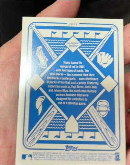 1951 Topps #70YT-1 Los Angeles Dodgers — front