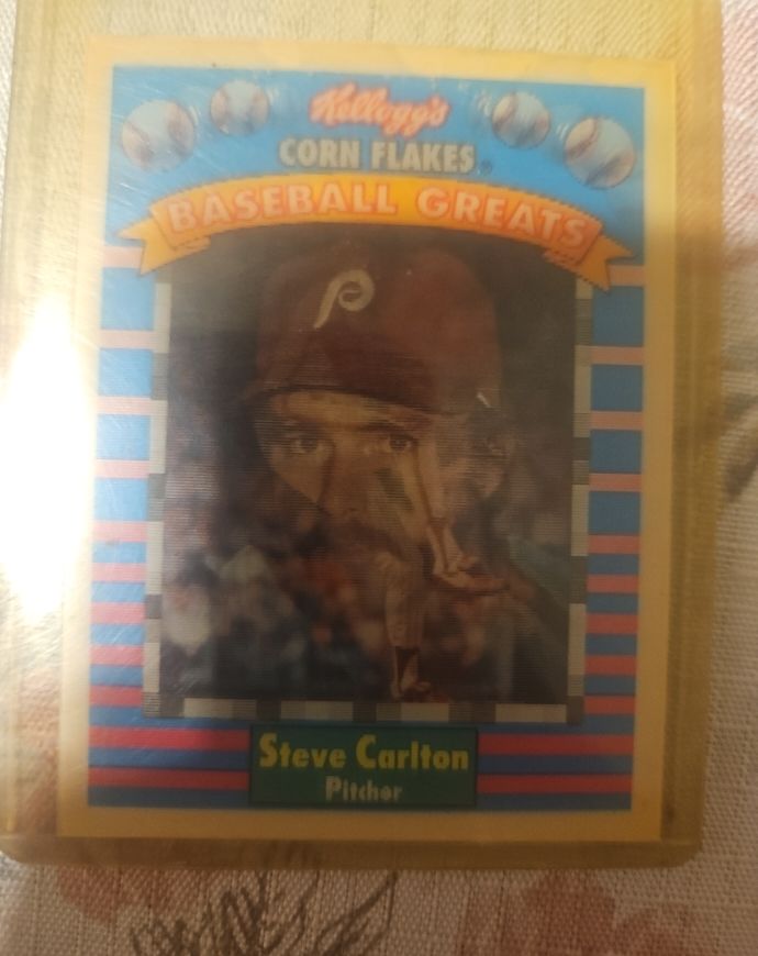 1982 Kellogg's Corn Flakes Baseball Greats Steve Carlton — front