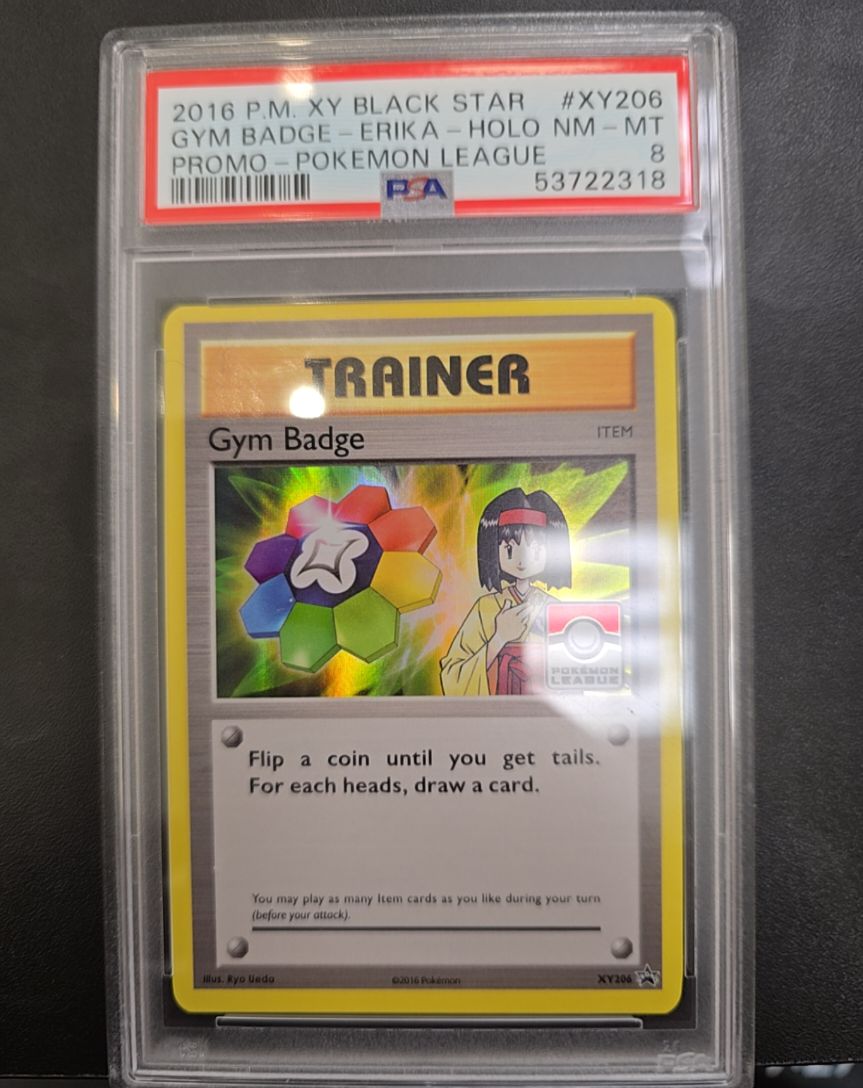 2016 Pokémon XY Black Star #XY206 Erika Gym Badge — front