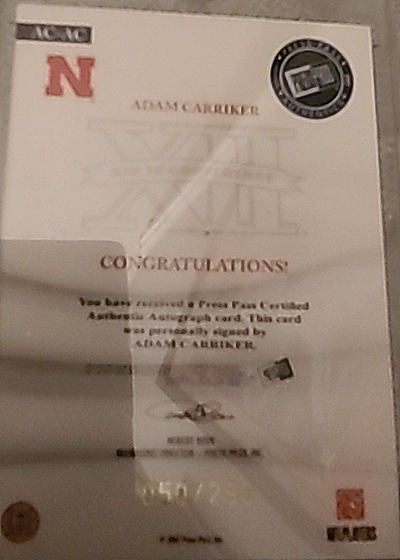 2006 Fleer Authentix #AC-AC Adam Carriker — back