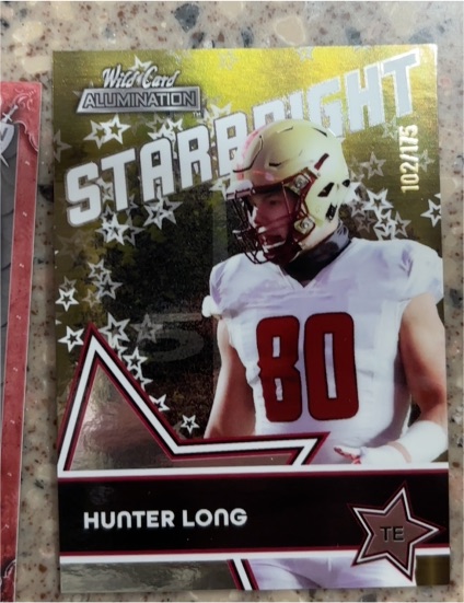 2021 Wild Card Alumination Starbright #102 Hunter Long — front