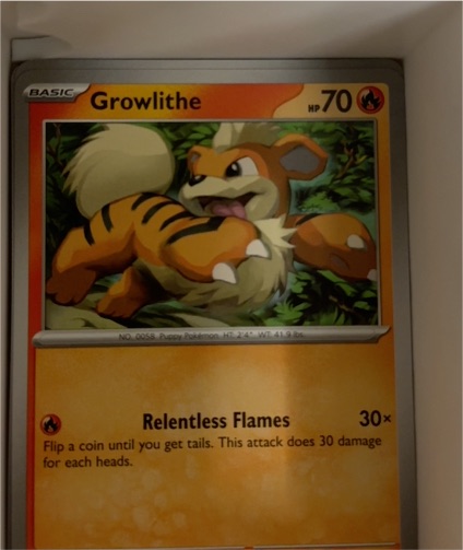 1999 Pokémon #58 Growlithe — front