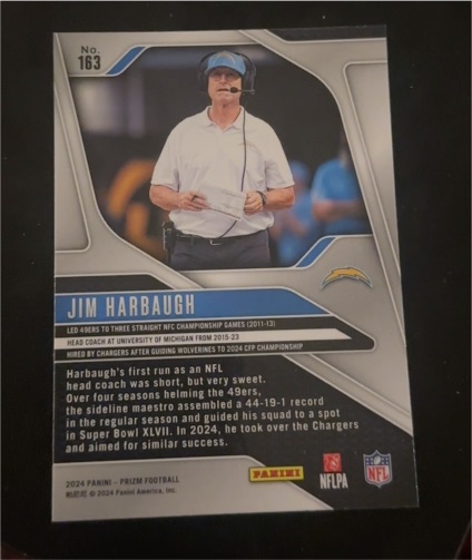 2024 Panini Prizm Football #163 Jim Harbaugh — front