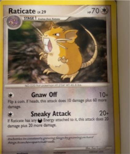 1999 Pokémon #20 Raticate — front