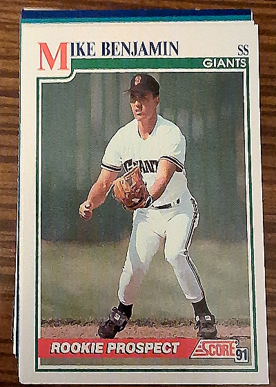 1991 Score #91 Mike Benjamin — front
