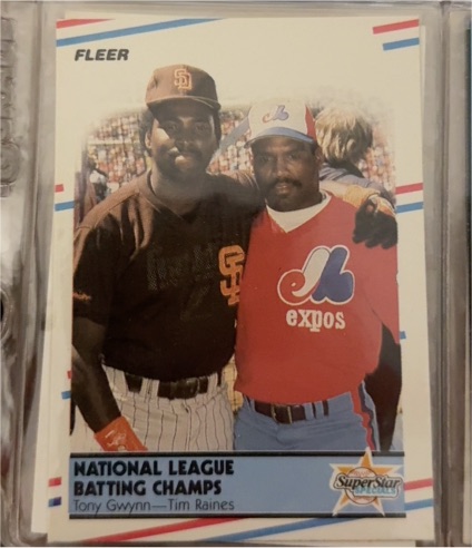 1989 Fleer National League Batting Champs Tony Gwynn - Tim Raines — front