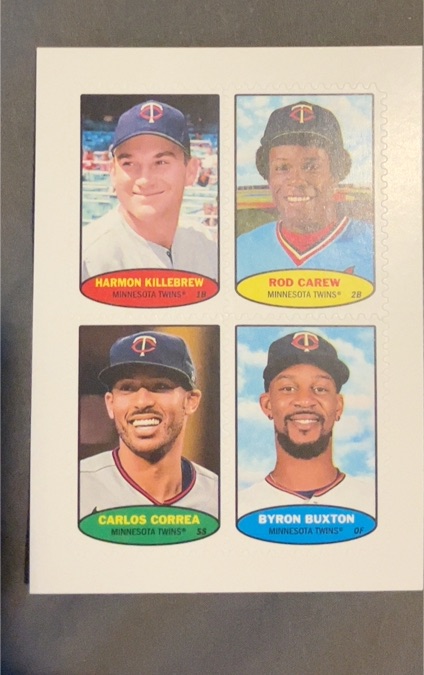 2020 Topps Heritage Minnesota Twins 4-Player Patch — front