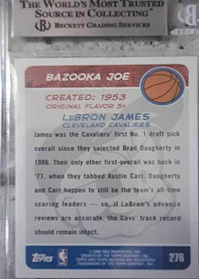 2020 Topps Bazooka #210 LeBron James — back