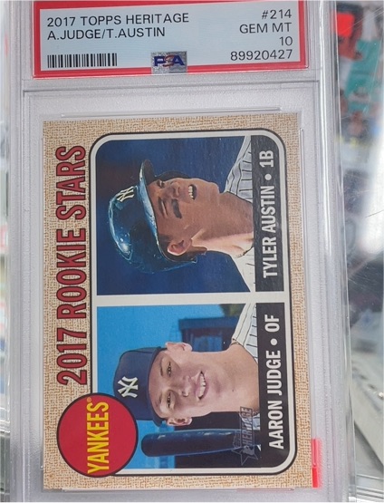 2017 Topps Heritage #214 Aaron Judge/Tyler Austin — front