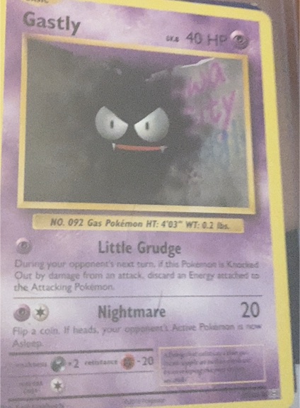1999 Pokémon #92 Gastly — front