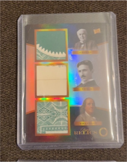 2020 Panini Americana Relics #3 Edison Tesla Franklin — front