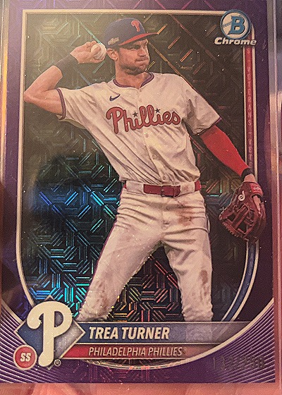 2021 Bowman Chrome #BP123 Trea Turner — front