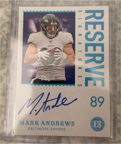 2020 Panini Reserve Signatures #89 Mark Andrews — front