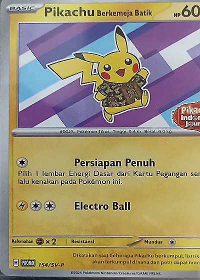 2024 Pokémon SV Promo #154/SV-P Pikachu Berkemaja Batik — front