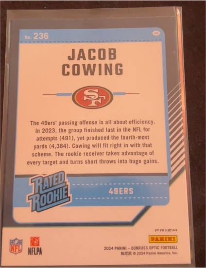 2024 Panini Donruss Optic Football #236 Jacob Cowing — front