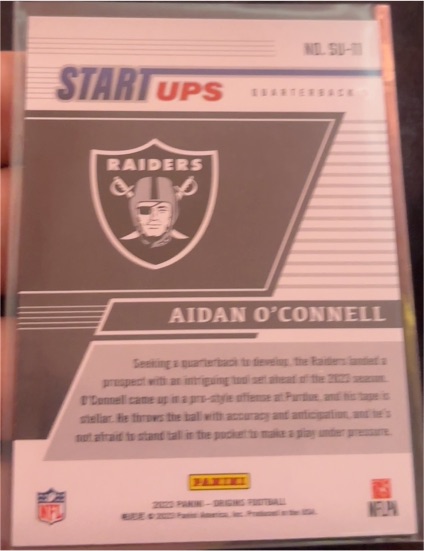 2023 Panini Origins Football #SJU-10 Aidan O'Connell — front