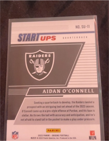 2023 Panini Origins Startups #SU-11 Aidan O'Connell — front