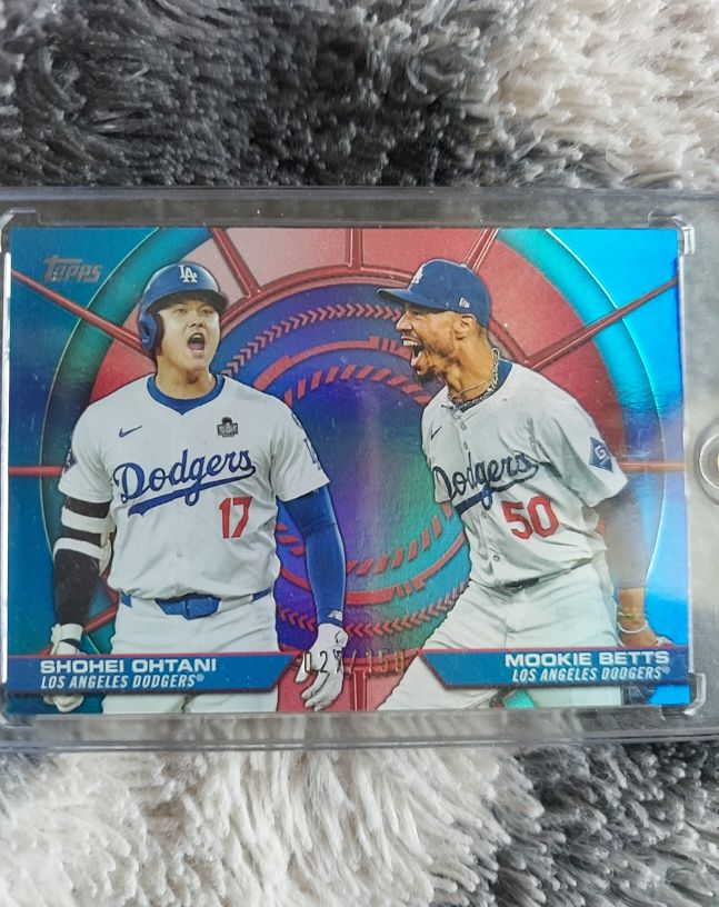 2023 Topps #42 Shohei Ohtani & Mookie Betts — front