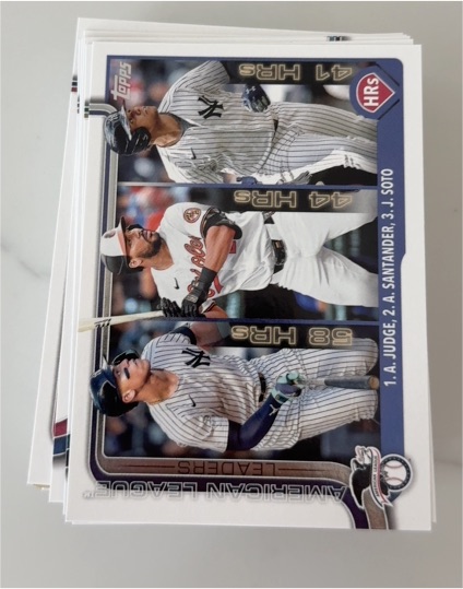 2023 Topps #HRS-1 Aaron Judge / Anthony Santander / Giancarlo Stanton — front