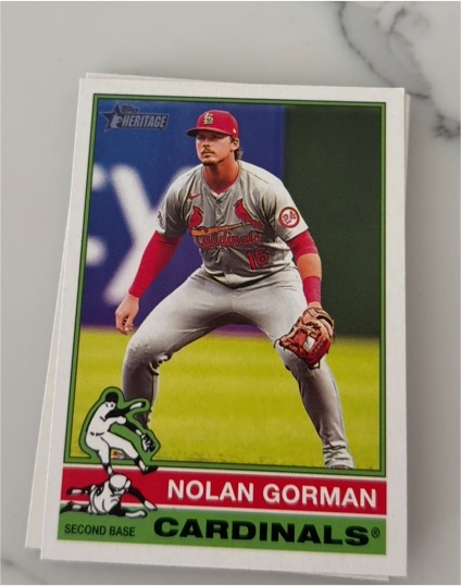 2022 Topps Heritage #16 Nolan Gorman — front