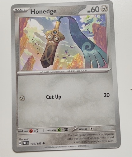 2023 Pokémon PAR #130 Honedge — front