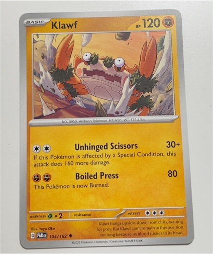 2023 Pokémon Scarlet & Violet #105 Klawf — front