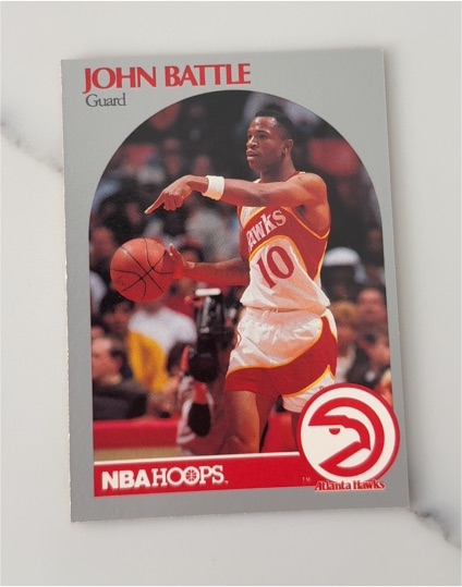 1990 NBA Hoops #10 John Battle — front