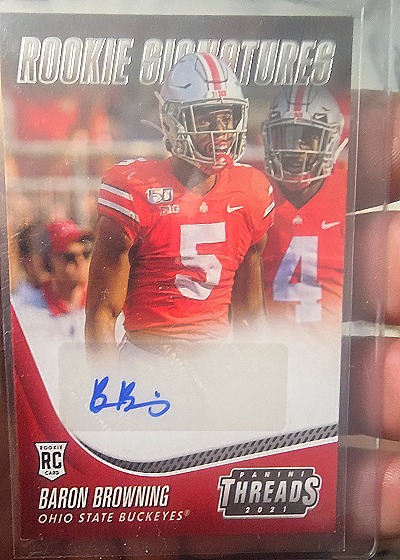 2021 Panini Threads Rookie Signatures Baron Browning — front