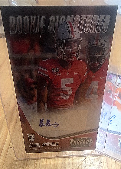 2019 Panini Threads Rookie Signatures #RC Baron Browning — front