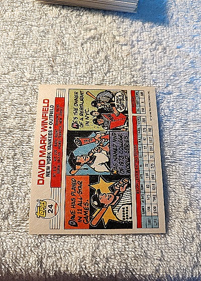 1983 Topps #24 Dave Winfield — back