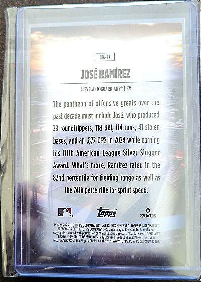 2024 Topps Home Field Advantage #HA-27 José Ramírez — back