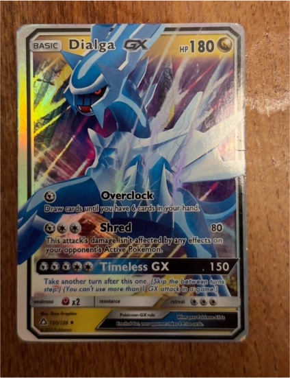 2016 Pokémon Sun & Moon #100 Dialga GX — front