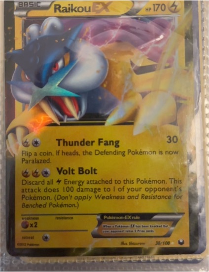 2012 Pokémon EX #38 Raikou EX — front