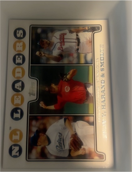 1993 Topps N.L. Leaders Bobby Thigpen, Mark Harnisch & Scott Smoltz — front