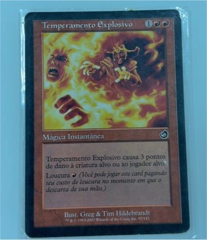 2002 Magic: The Gathering #92 Temperamento Explosivo — front