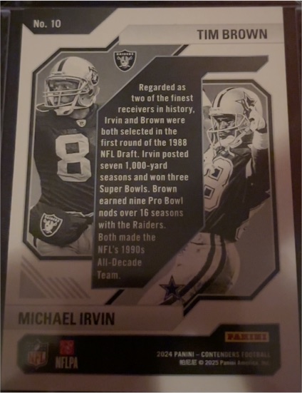 2024 Panini Contenders Football #10 Michael Irvin — front
